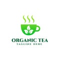 Organic tea logo design Royalty Free Stock Photo
