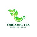 Organic tea logo design Royalty Free Stock Photo