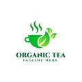 Organic tea logo design Royalty Free Stock Photo