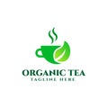 Organic tea logo design Royalty Free Stock Photo