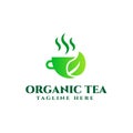 Organic tea logo design Royalty Free Stock Photo