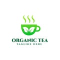 Organic tea logo design Royalty Free Stock Photo