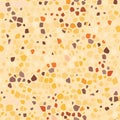 Organic terazzo abstract modern gold coral brown seameless pattern.