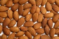 Organic texture of almonds. View from above Royalty Free Stock Photo