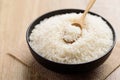 Organic Thai Jasmine rice grain in a bowl Royalty Free Stock Photo