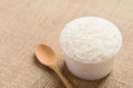 Organic Thai Jasmine rice grain in a cup