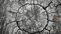 Organic Tree Rings: Detailed Black and White Texture of a Cut Felled Tree Trunk or Stump with Warm Gray Tones Royalty Free Stock Photo