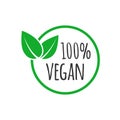 Organic vegan design template. Raw, healthy food badge