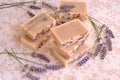Organic vegan lavender soap for natural skin care and handmade wedding gifts favors Royalty Free Stock Photo