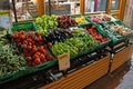 organic vegetables and fruits are sold