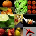 Organic Vegetarian Vegan food collage dark