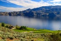 Organic vineyard landscape okanagan lake Royalty Free Stock Photo