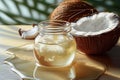 Organic virgin coconut oil depicted in its pure, natural form