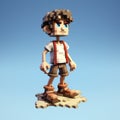 Organic Voxel Art: 3d 8-bit Pixel Cartoon Of Jacob As A Kid