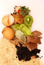 Organic waste for compost on white