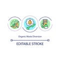 Organic waste diversion concept icon