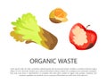 Organic Waste Poster Text Vector Illustration