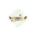Organic watercolor logo with heart and leafs
