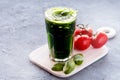 Organic Wheat Grass Spinach and sprout detox drink Royalty Free Stock Photo