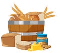 Organic Wheat Products: Bread, Bakery, and Peanut Butter Royalty Free Stock Photo