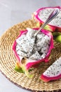 Organic White Fresh Dragon Fruit Exotic Asian Fruit Vertical