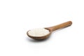 Organic white rice or jasmine rice in a wooden spoon isolated on a white background Royalty Free Stock Photo