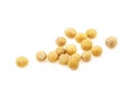 Organic yellow mustard seeds isolated on white background. Macro image, full depth of field Royalty Free Stock Photo