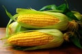 Organic Yellow Sweet Corn close-up