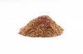 Organic zaatar mIddle eastern spices on white background