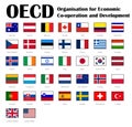 Organisation for Economic Cooperation and Development (OECD) flags members