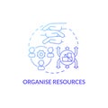 Organise resources blue gradient concept icon