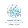 Organise resources turquoise concept icon Royalty Free Stock Photo