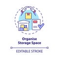 Organise storage space concept icon