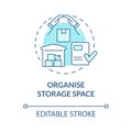 Organise storage space turquoise concept icon Royalty Free Stock Photo