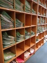 Organised file folders full of papers Royalty Free Stock Photo