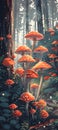 Organisms known as mushrooms grow in a forest, enhancing the natural landscape Royalty Free Stock Photo
