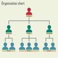 Organization chart with people icons and positions. Corporate hierarchy concept. HR pyramid. Vector infographics element.