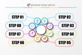 Organization chart with 8 steps. Infographic design template Royalty Free Stock Photo