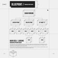 Organization chart template with rectangle elements in draft style Royalty Free Stock Photo