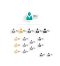 Organization chart template with simple manager icons and place for names and positions