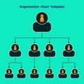 Organization chart template ,Team ,Business ,Corporation ,Officer ,vector ,illustration Royalty Free Stock Photo