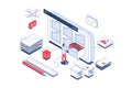 Organization Files Isometric Illustration