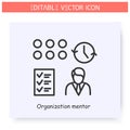 Organization mentor icon. Operation management