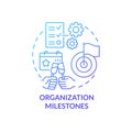 Organization milestones blue gradient concept icon