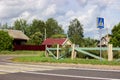 Organization of pedestrian traffic across the road on country roads