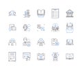 Organization schema line icons collection. Hierarchical, Categorical, Logical, Structural, Systematic, Type-based