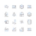 Organization sequence line icons collection. Order, Pattern, System, Sequence, Hierarchy, Categorization, Structure