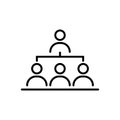 Organization structure business people icon simple line flat illustration