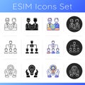 Organization structure icons set