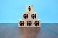 Organization and team structure symbolized with cubes Royalty Free Stock Photo